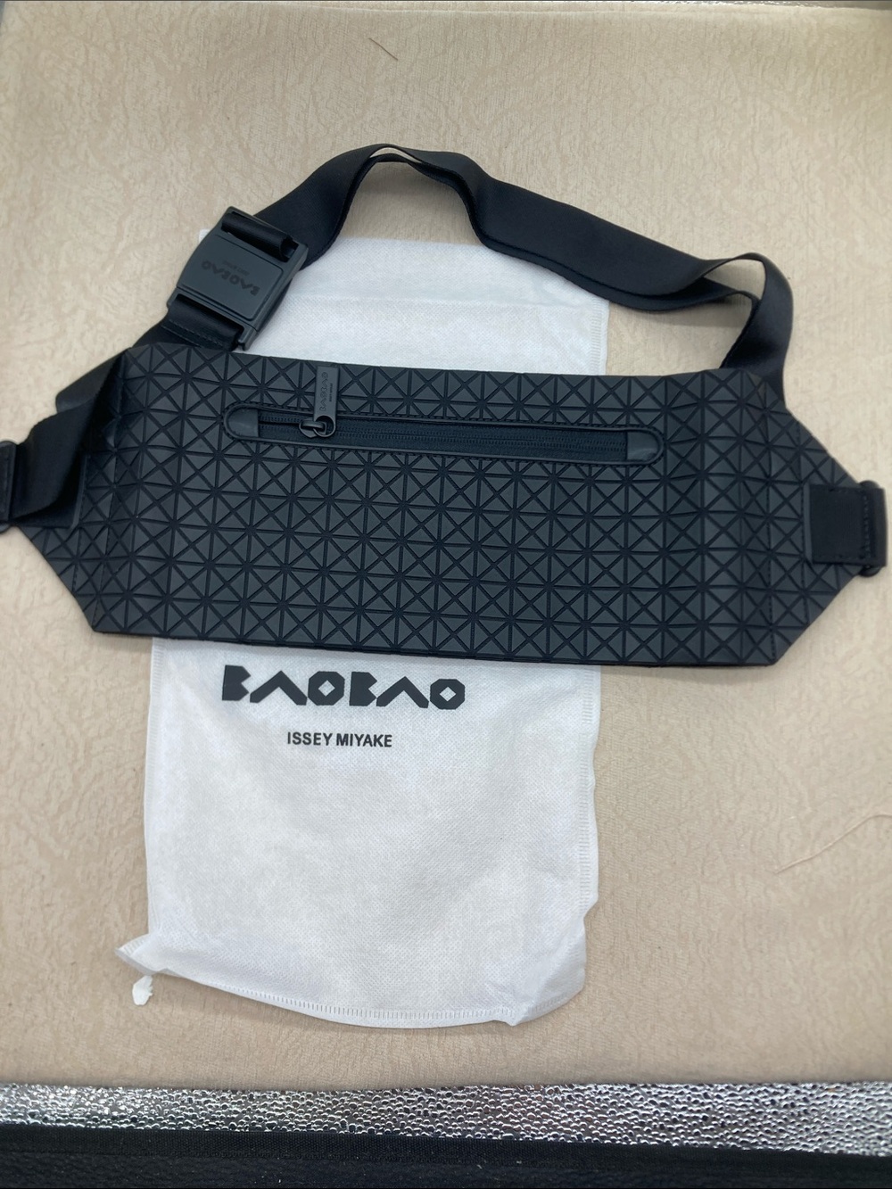 Issey Miyake Black Geometric Belt Bag